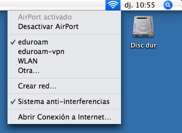 Menú de control del Airport Menú de control del Airport
